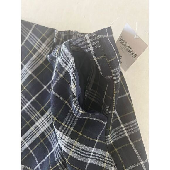 Forever 21 Sz. S Plaid skort with pockets, side zipper, Navy, Green & Gold - Picture 6 of 6